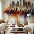 Watercolor Skyline II Mural Wallpaper - room preview 04