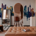 Colombo Sri Lanka Skyline Blue & Bronze Mural Wallpaper - room preview 04