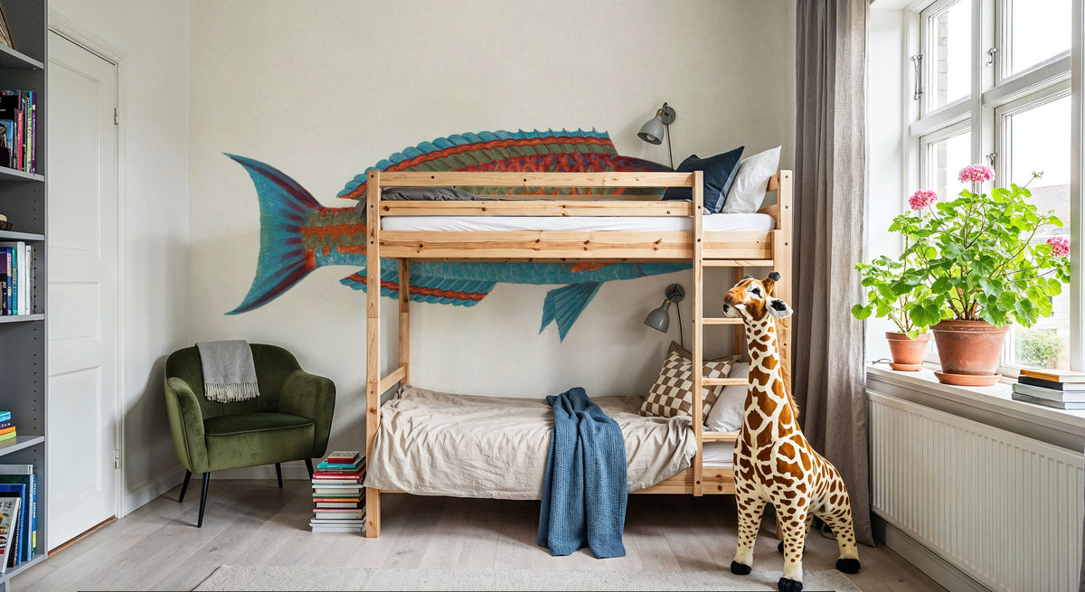 Polynesian Fish Mural Wallpaper - room preview 04