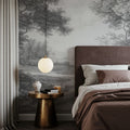 Riverbank Oak Landscape, Pewter Mural Wallpaper - room preview 04