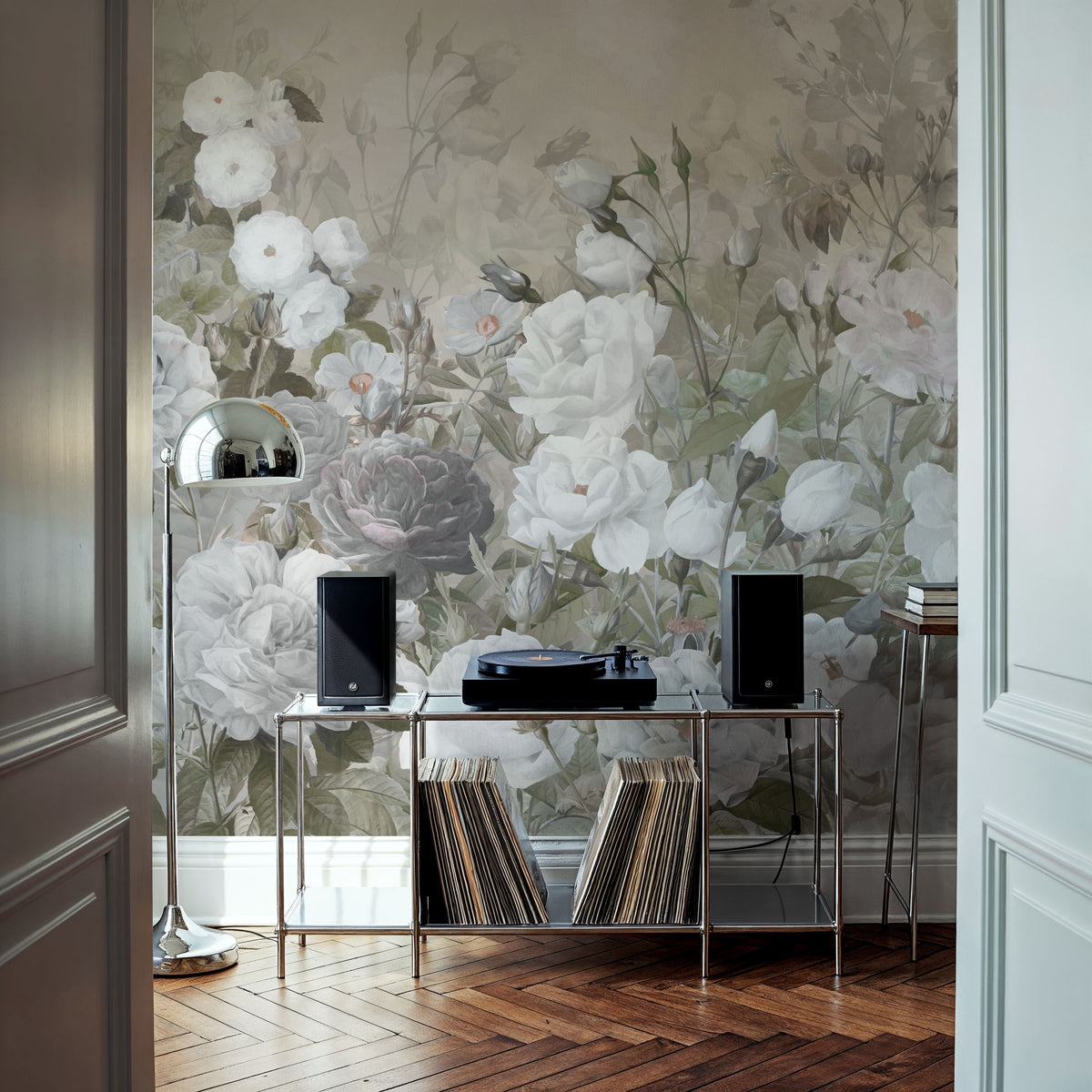 Rose Garden Forest Green Mural Wallpaper - room preview 04