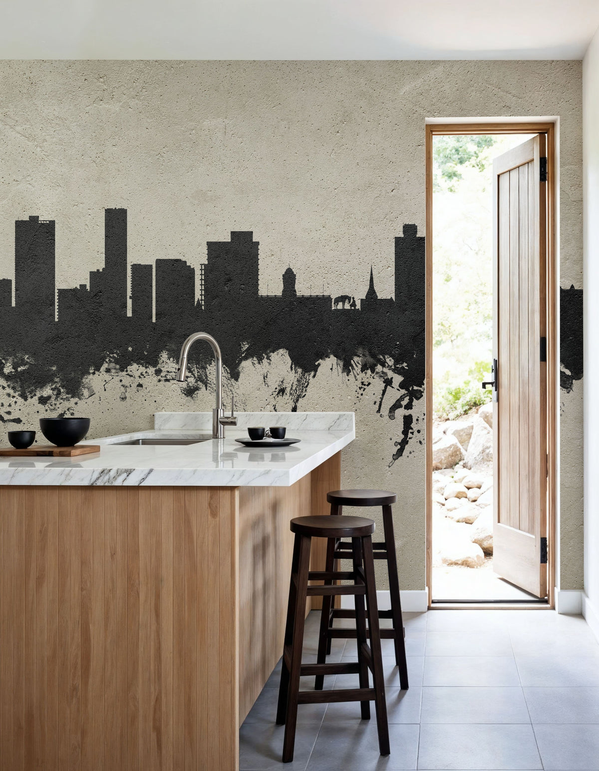 Port Elizabeth South Africa Skyline Concrete Mural Wallpaper - room preview 04
