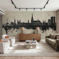Linz Austria Skyline Concrete Mural Wallpaper - room preview 04