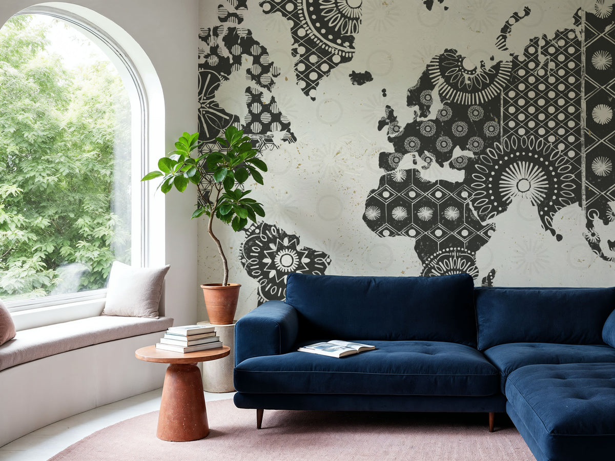 Kami Map Mural Wallpaper - room preview 04