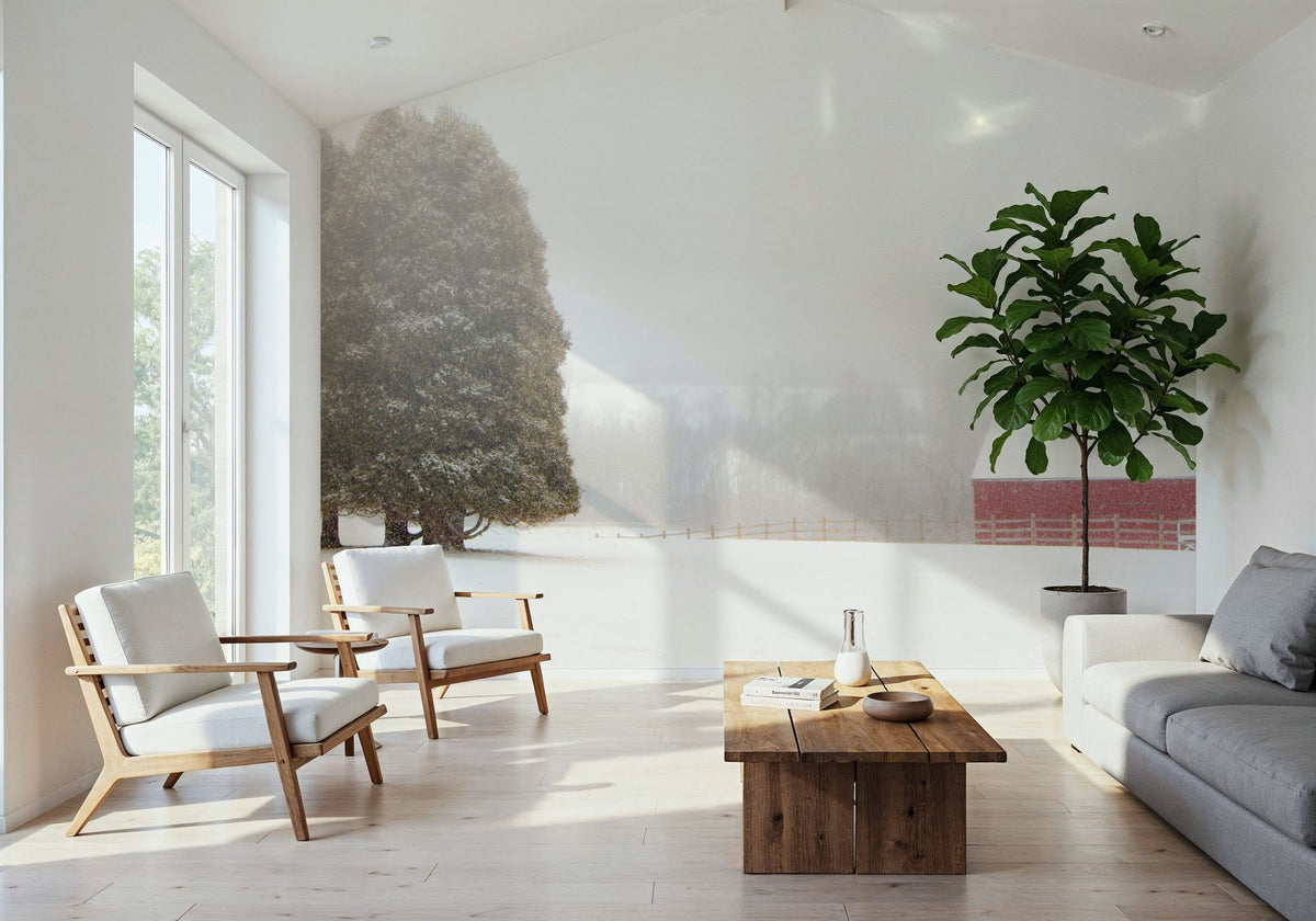 Winter Farm Mural Wallpaper - room preview 04