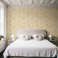 Rustic Flowers Yellow Mural Wallpaper - room preview 04