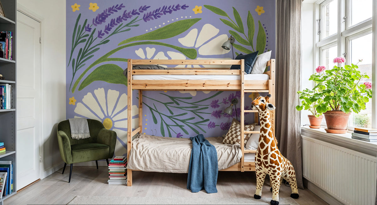 Lavender Garden II Purple Mural Wallpaper - room preview 04