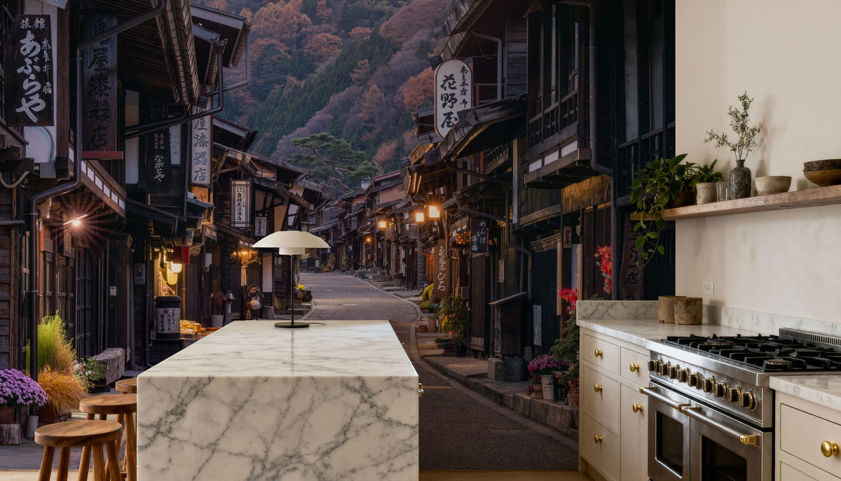 Narai-juku Streets Mural Wallpaper - room preview 04