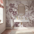 The Tenderness of Orchids, Rosy Salmon Mural Wallpaper - room preview 04