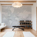 World Map Cities - Maeli Cold Mural Wallpaper - room preview 04