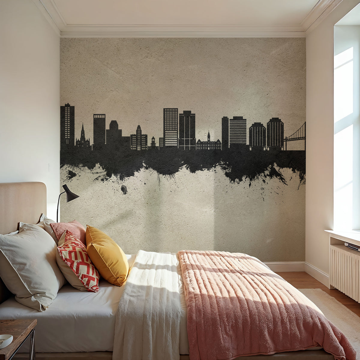 Halifax Canada Skyline Concrete Mural Wallpaper - room preview 04