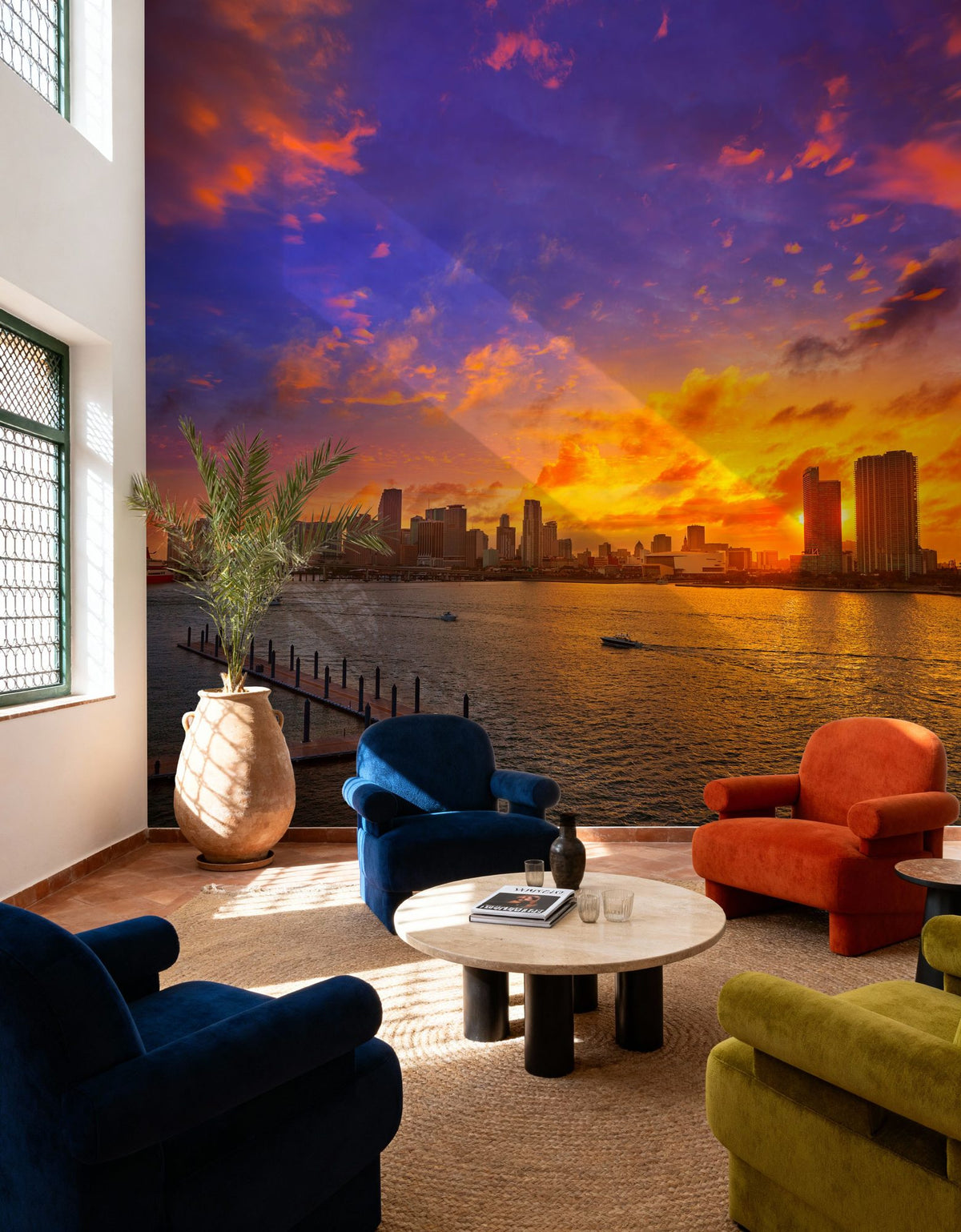 Miami Sunset Mural Wallpaper - room preview 04