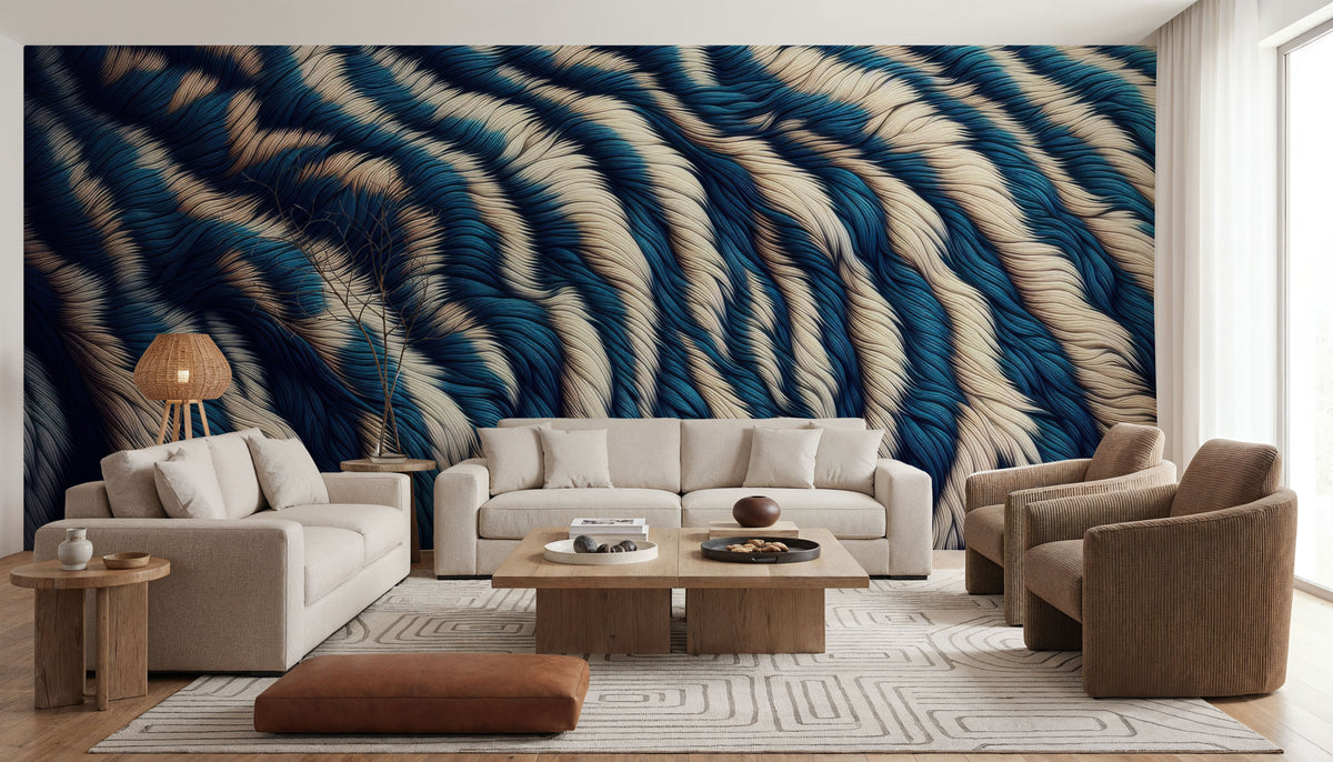 Blue Tiger Mural Wallpaper - room preview 04