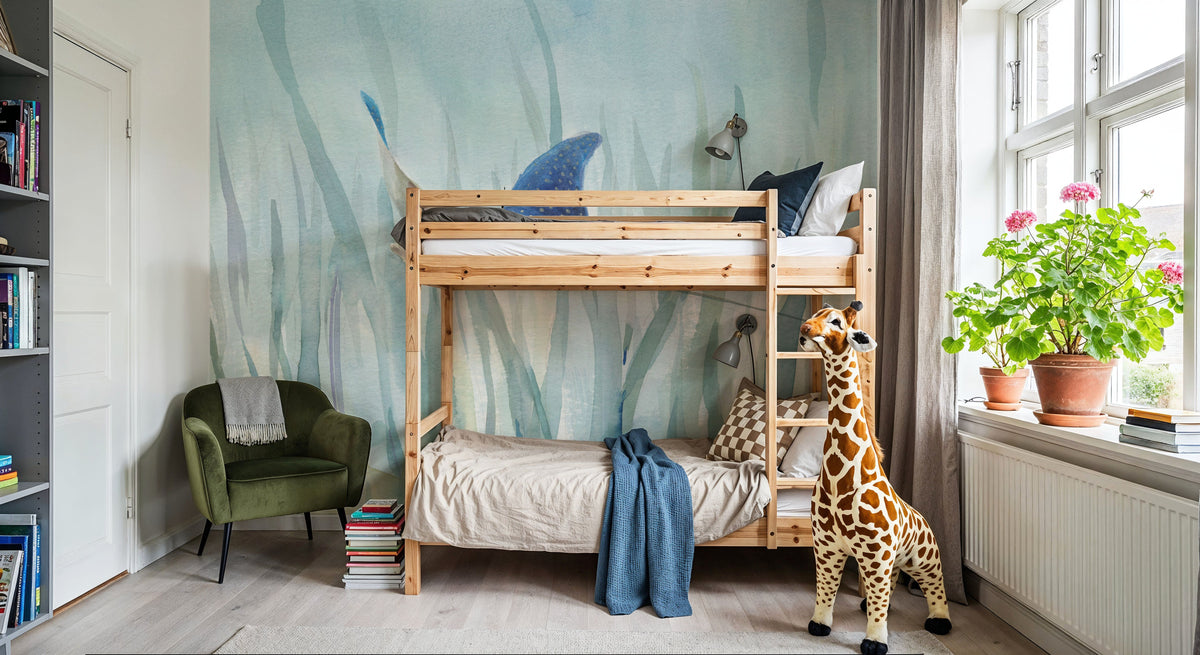 Undersea Ray Mural Wallpaper - room preview 04