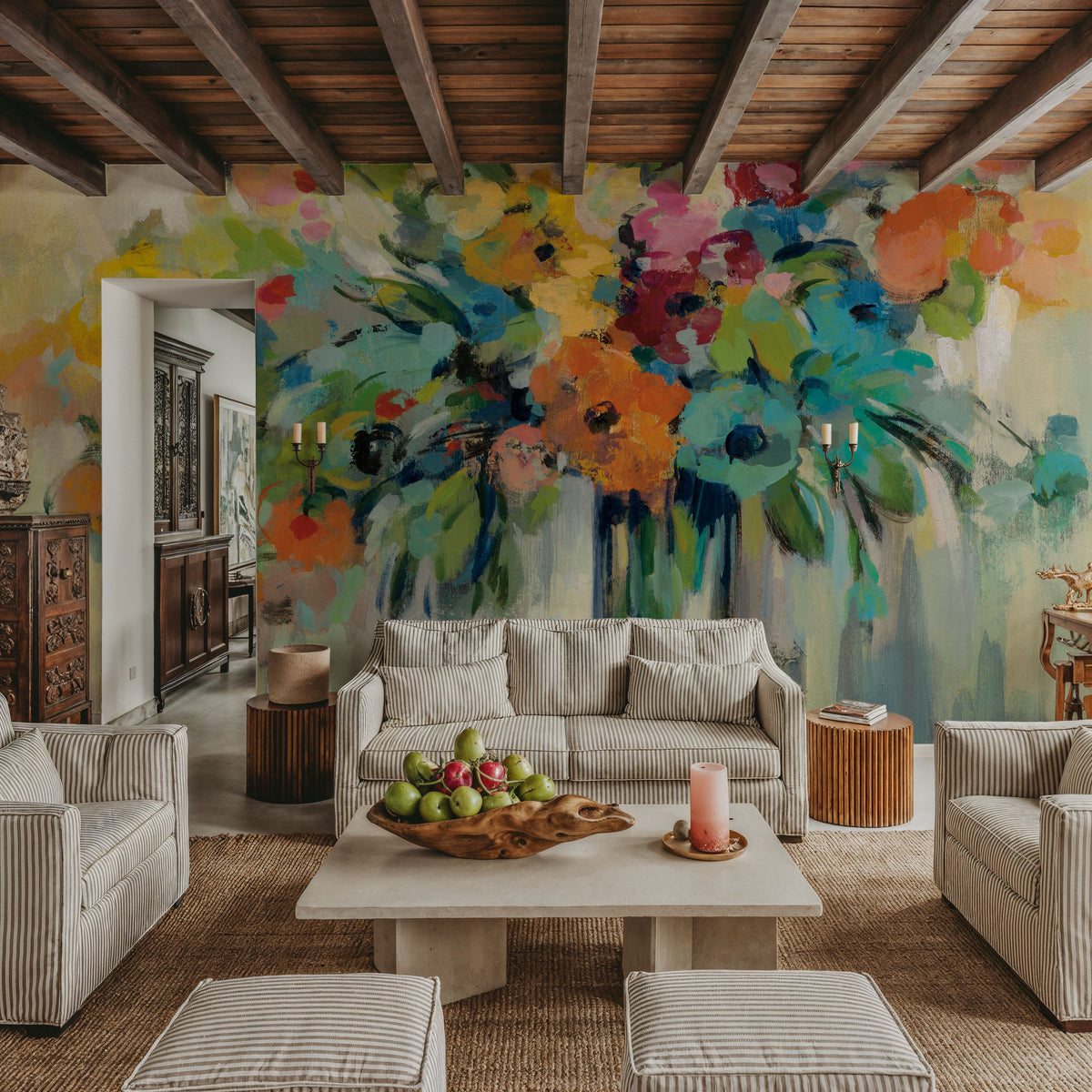 Flower Cloud Mural Wallpaper - room preview 04