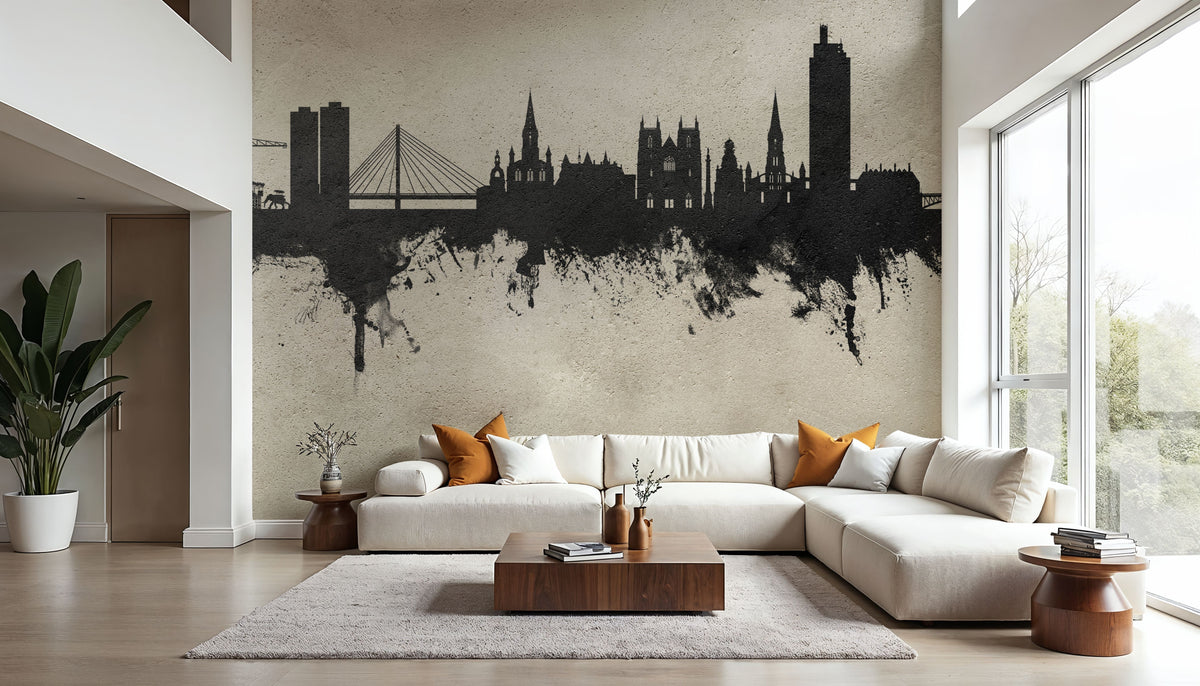 Nantes France Skyline Concrete Mural Wallpaper - room preview 04