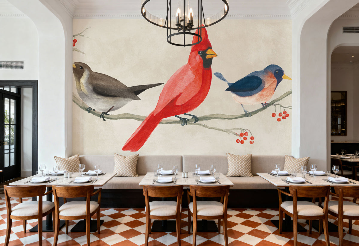 Festive Friends Mural Wallpaper - room preview 04