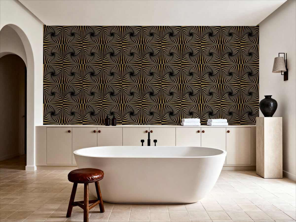 Art Deco Fans, Pattern Mural Wallpaper - room preview 04