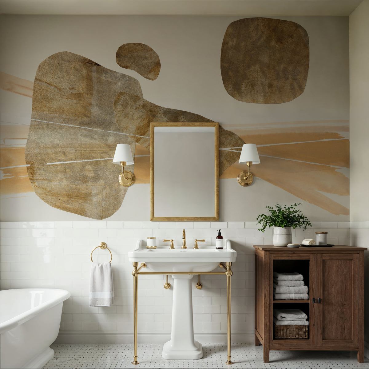 Metallic Texture Tall II Mural Wallpaper - room preview 04