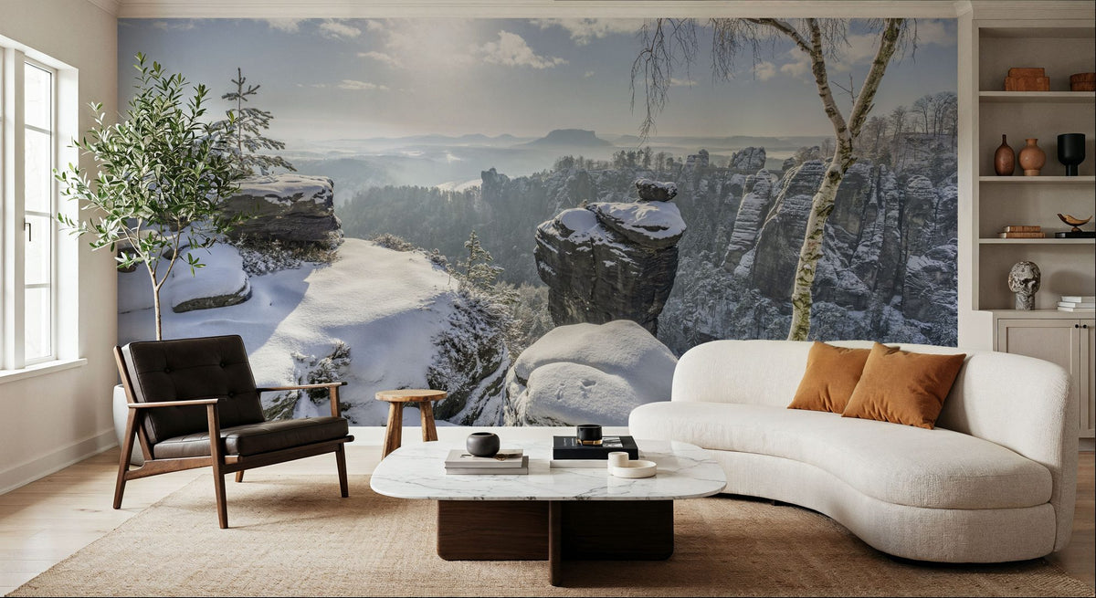 Swiss Winter Mural Wallpaper - room preview 04