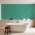 La Vida Flowers Blue Mural Wallpaper - room preview 04