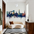 Ithaca New York Skyline Blue & Bronze Mural Wallpaper - room preview 04