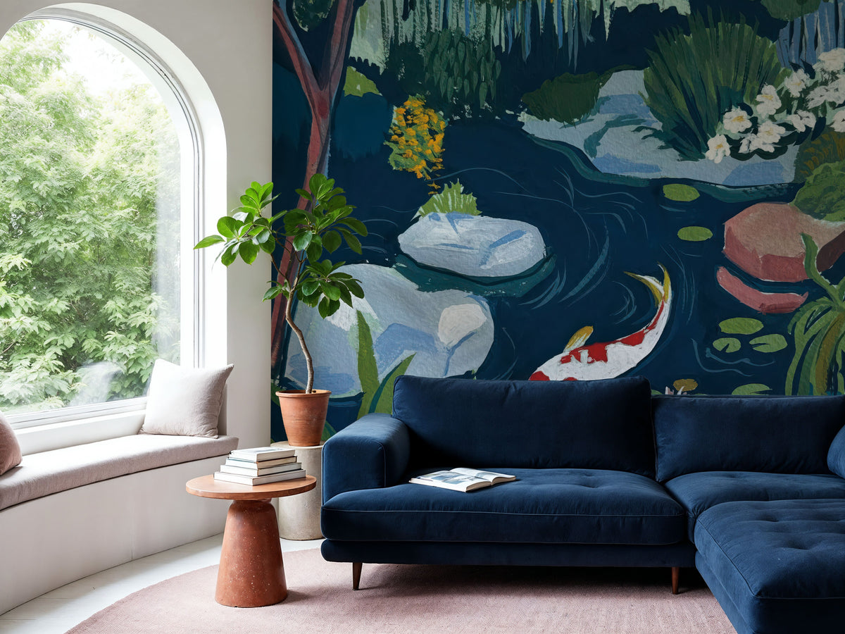 Koi in the Garden Mural Wallpaper - room preview 04