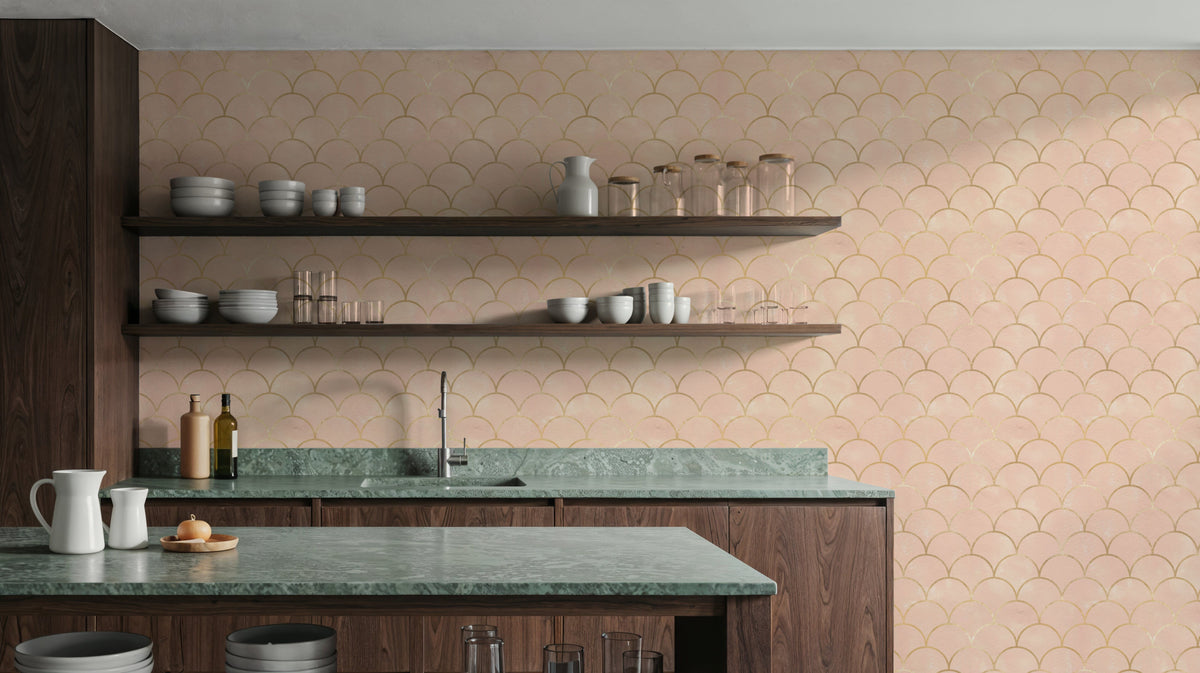 Golden Sacle Pattern Mural Wallpaper - room preview 04