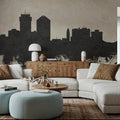 Wichita Kansas Skyline Concrete Mural Wallpaper - room preview 04
