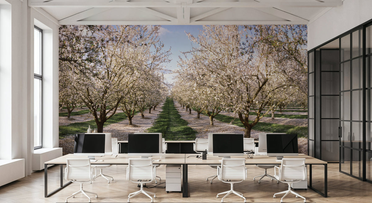 Blossoming Symmetry Mural Wallpaper - room preview 04