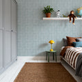 Seeing Stripes Blue Mural Wallpaper - room preview 04