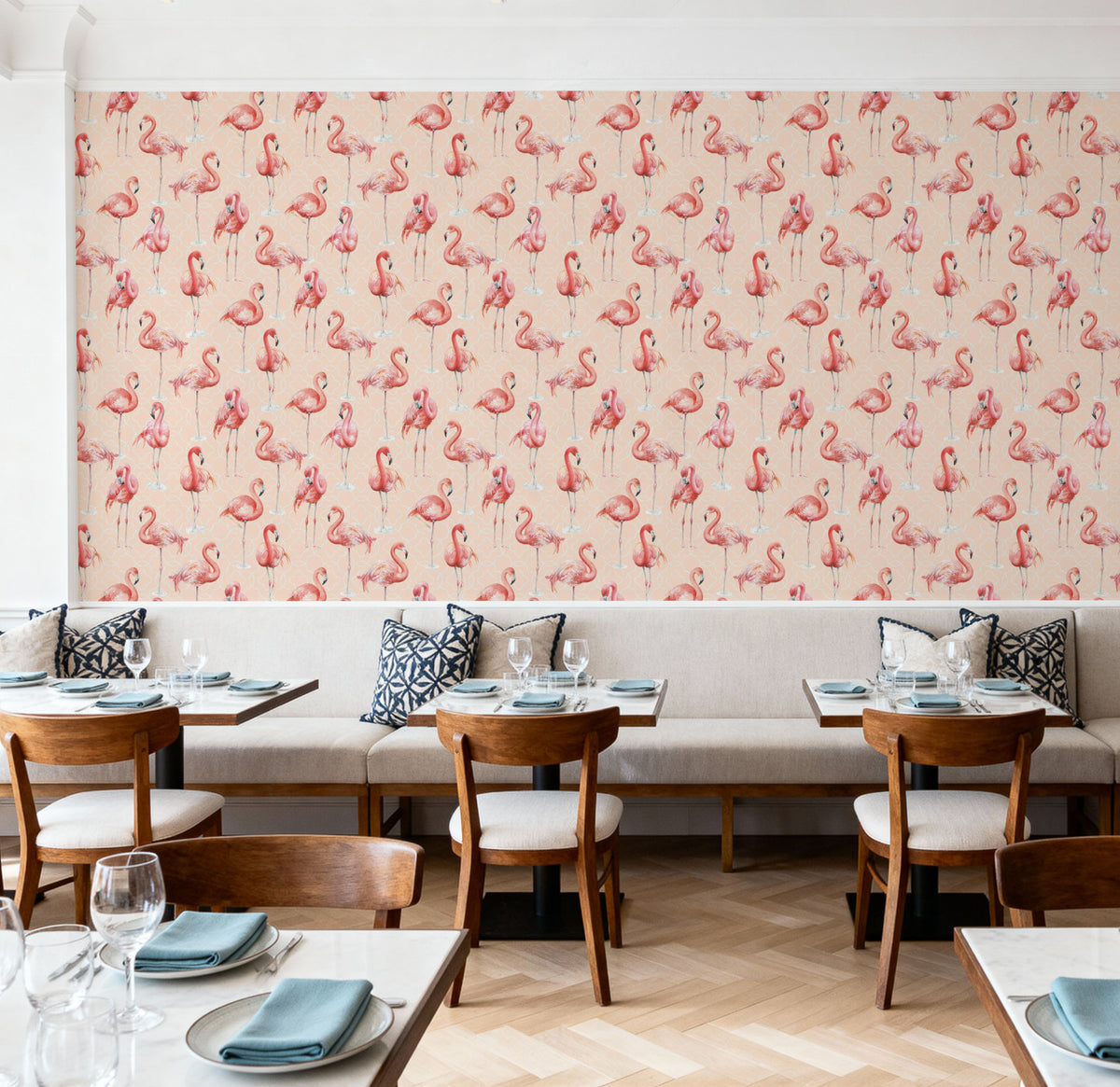 Flamingo Goals Coral Mural Wallpaper - room preview 04