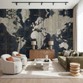 Old World Map Blue Mural Wallpaper - room preview 04