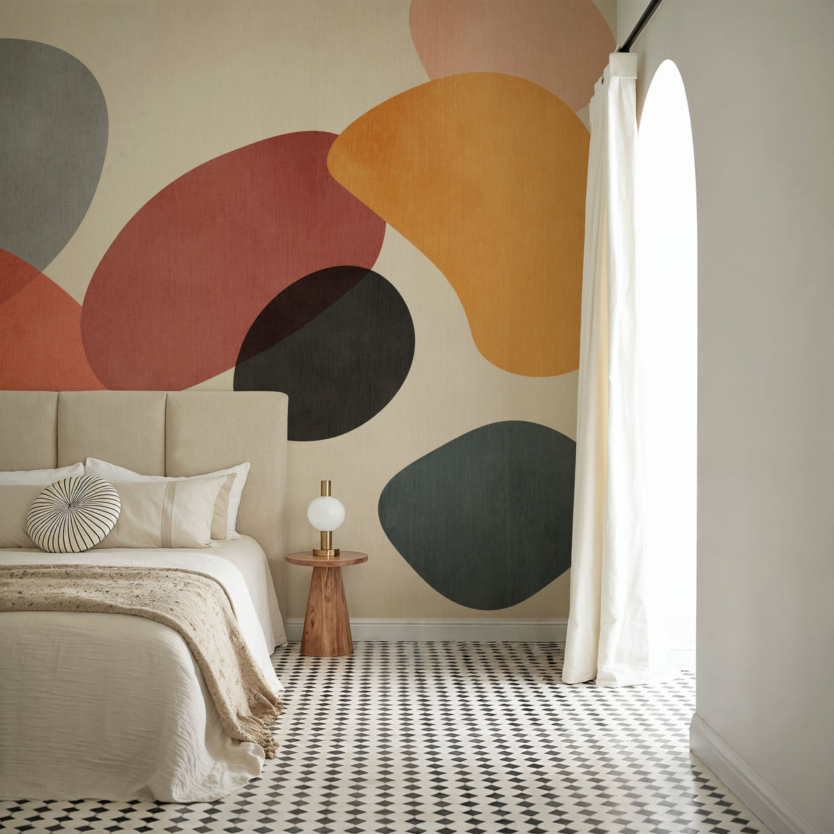 Lava Shapes, Orange Pop Mural Wallpaper - room preview 04