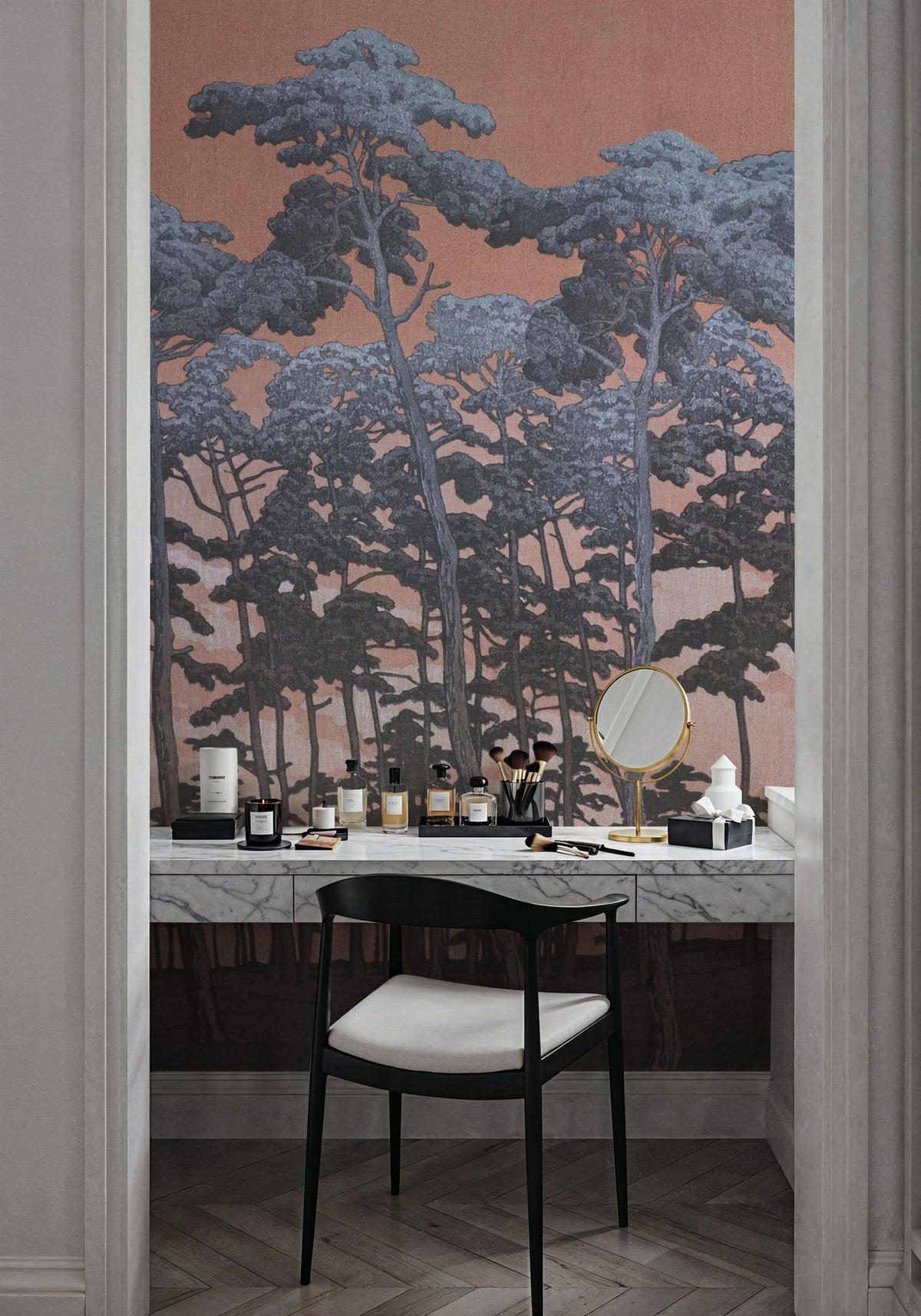 Tranquil Pinescape, Sunset Mural Wallpaper - room preview 04