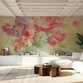 Tulips and Hyacinths on White Mural Wallpaper - room preview 04