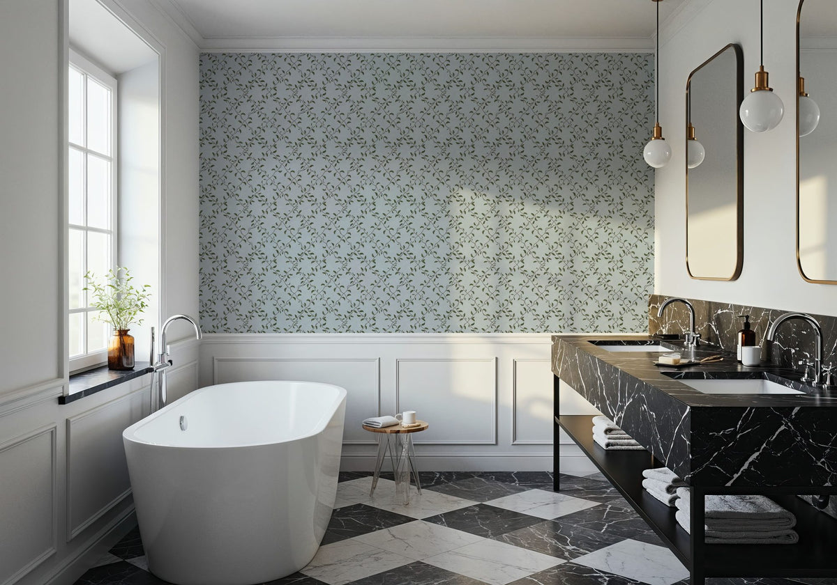 Emerald Trellis Petite, Sky Mural Wallpaper - room preview 04