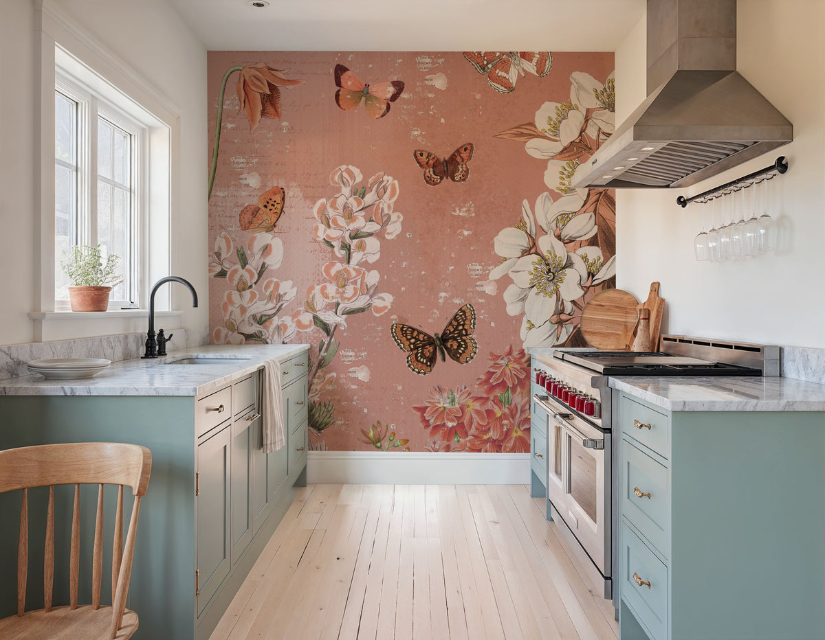 Flutter and Bloom III Mural Wallpaper - room preview 04
