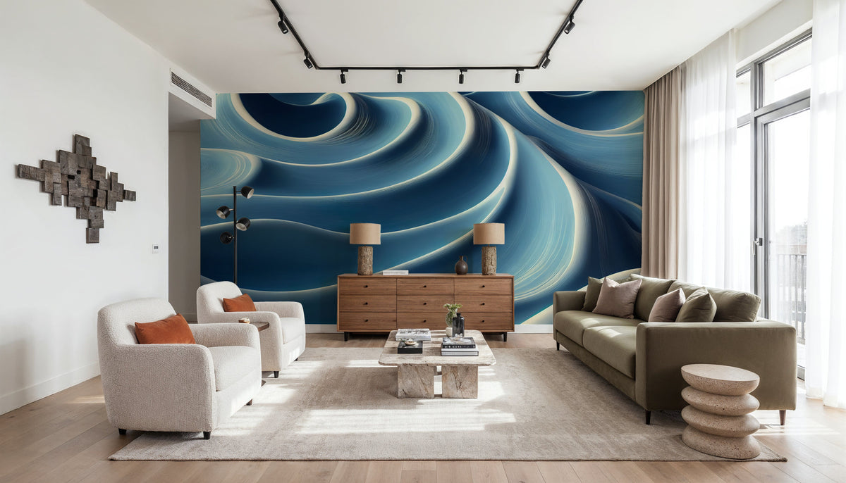 Soft Lines Mural Wallpaper - room preview 04