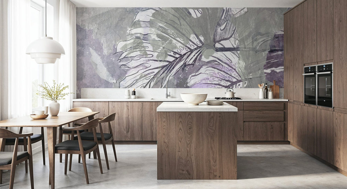 High Grunge Leaves Mural Wallpaper - Edition 4 - room preview 04
