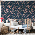 Pink Carnations in a Blue Field Mural Wallpaper - room preview 04