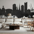 Dortmund Germany Skyline Black & White Mural Wallpaper - room preview 04