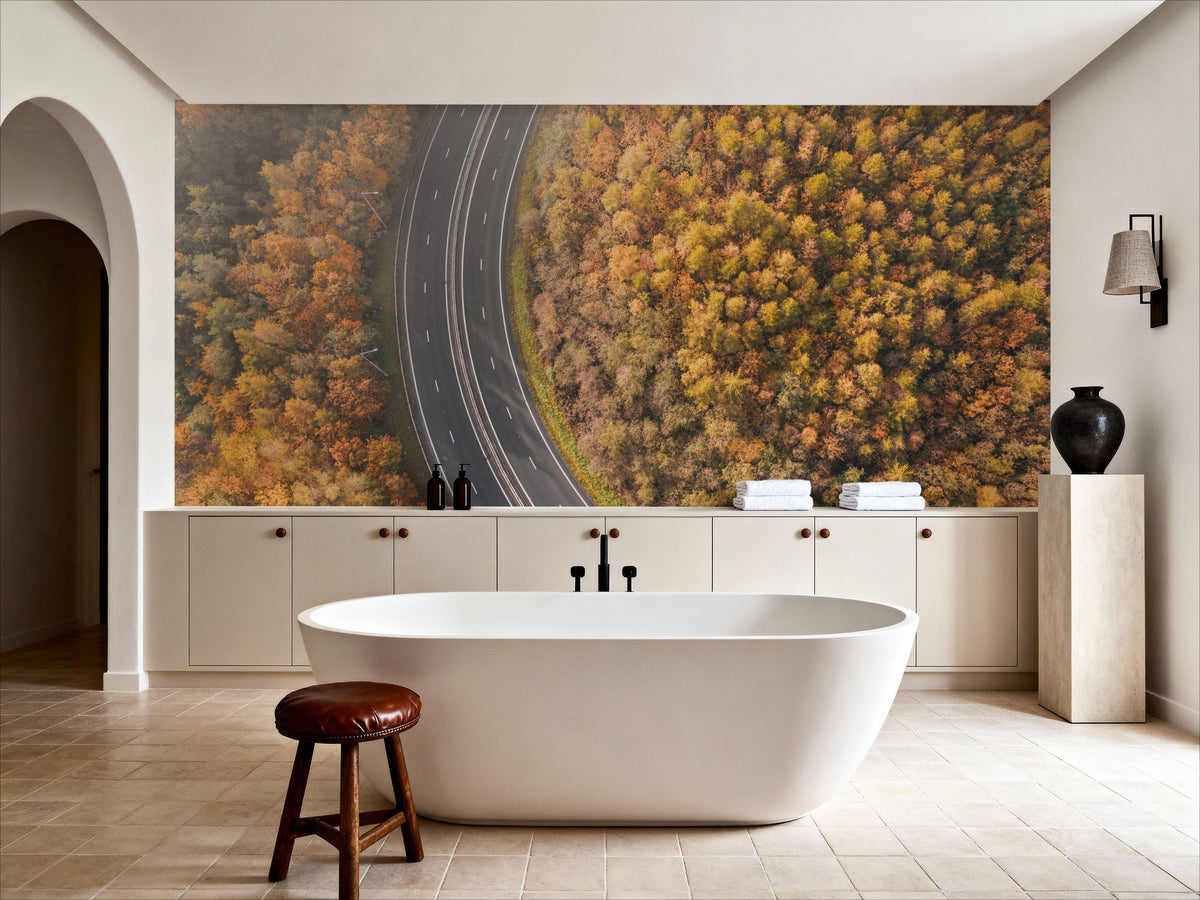 Autumn Canopy Road Mural Wallpaper - room preview 04