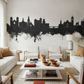 Nashua New Hampshire Skyline Black & White Mural Wallpaper - room preview 04