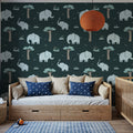 Elephant Greetings Illustration Mural Wallpaper - room preview 04