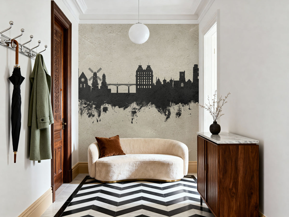 Scarborough England Skyline Concrete Mural Wallpaper - room preview 04
