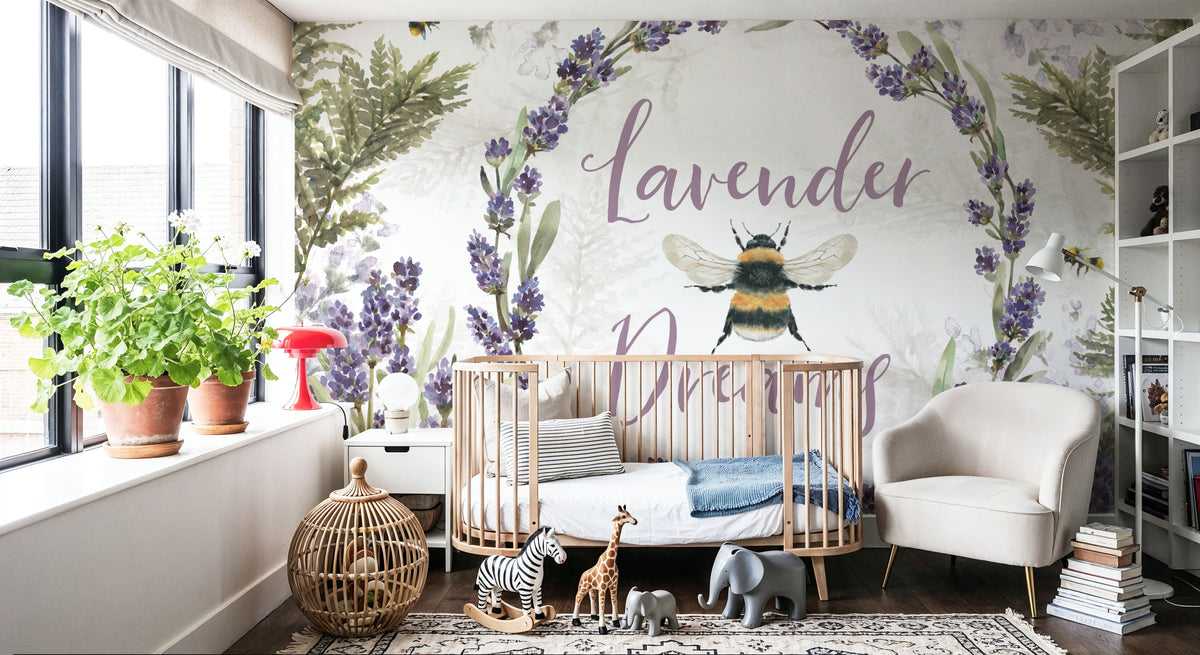 Fresh Lavender I Mural Wallpaper - room preview 04