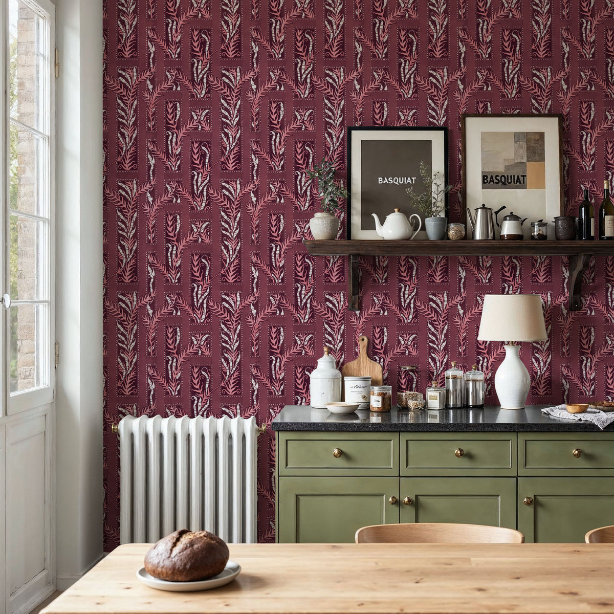 Samarkand Ferns, Rose Dust Mural Wallpaper - room preview 04