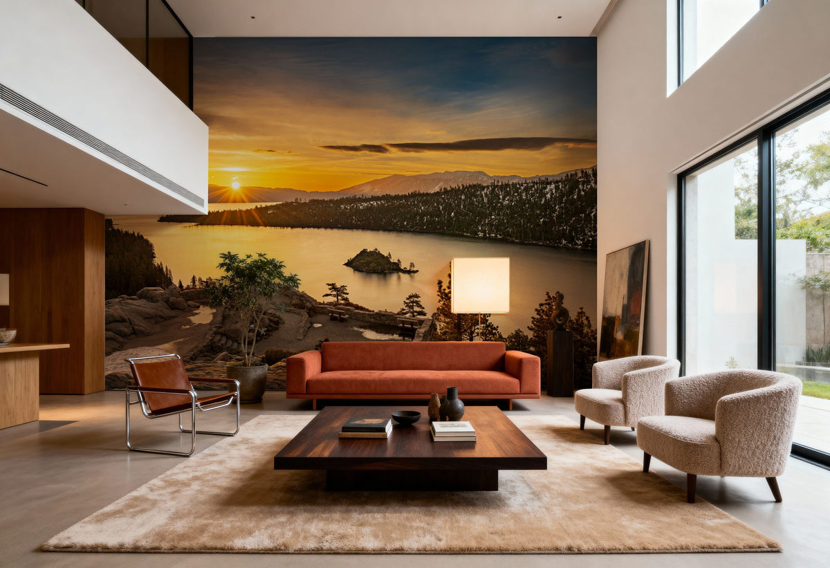 Emerald Sunrise Mural Wallpaper - room preview 04