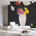 Floral on Black I Mural Wallpaper - room preview 04